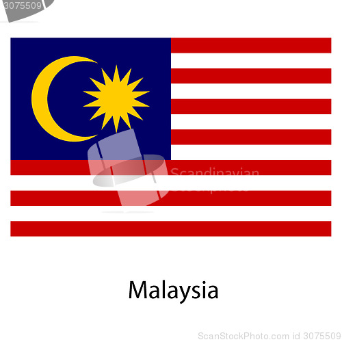Image of Flag  of the country  malaysia. Vector illustration. 