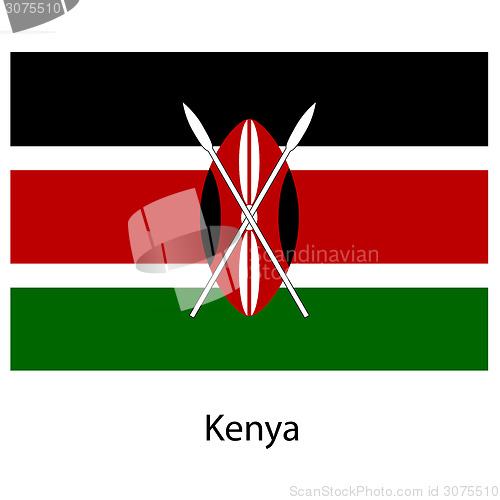 Image of Flag  of the country  kenya. Vector illustration. 