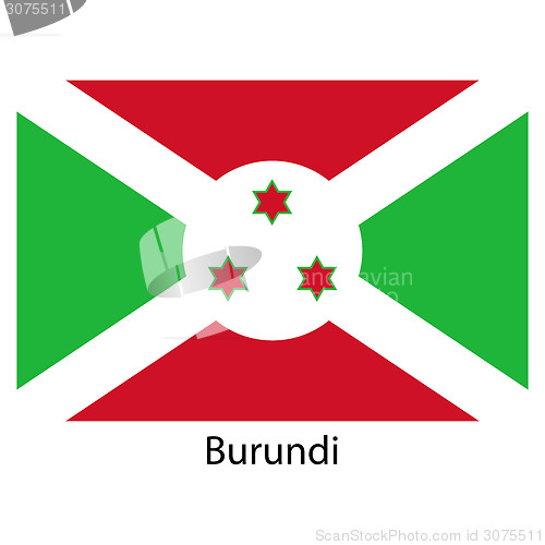 Image of Flag  of the country  burundi. Vector illustration. 