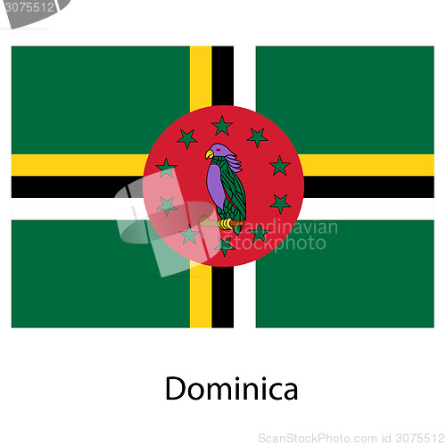 Image of Flag  of the country  dominica. Vector illustration. 