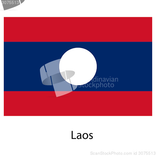 Image of Flag  of the country  laos. Vector illustration. 