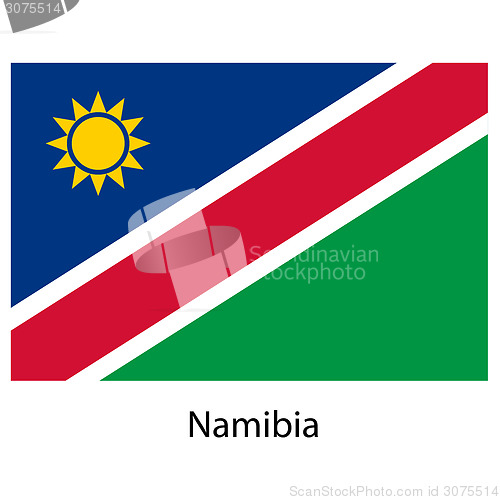 Image of Flag  of the country  namibia. Vector illustration. 