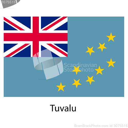 Image of Flag  of the country  tuvalu. Vector illustration. 