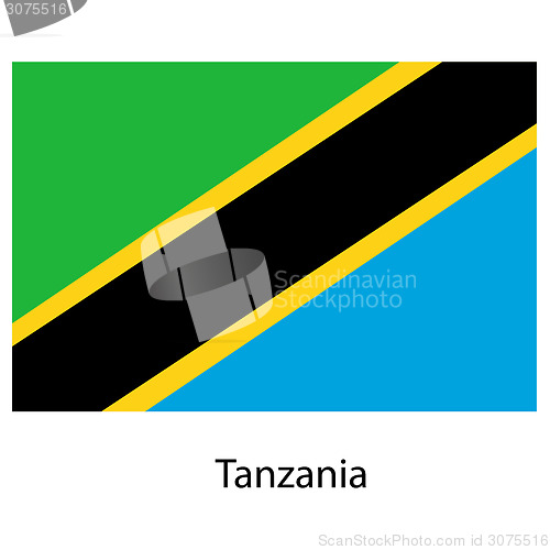 Image of Flag  of the country  tanzania. Vector illustration. 