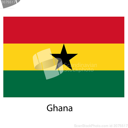 Image of Flag  of the country  ghana. Vector illustration. 