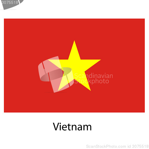 Image of Flag  of the country  vietnam. Vector illustration. 