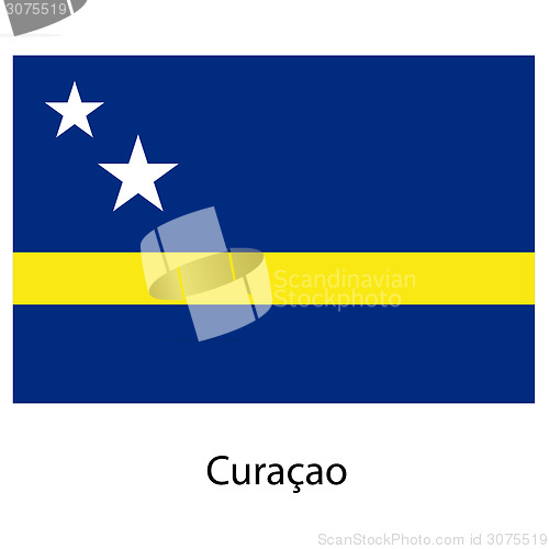 Image of Flag  of the country  curacao. Vector illustration. 