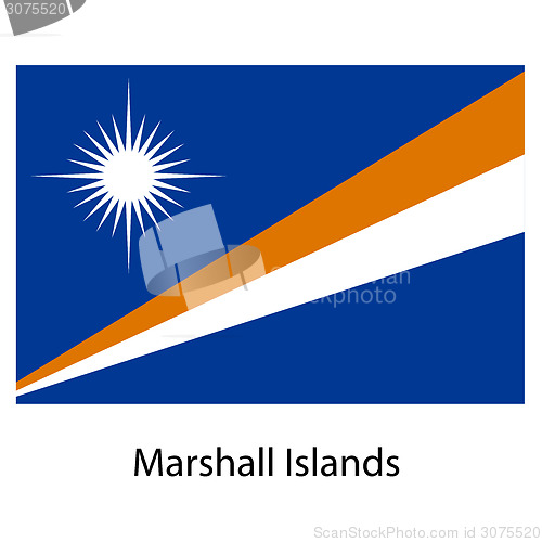 Image of Flag  of the country  mashall islands. Vector illustration. 