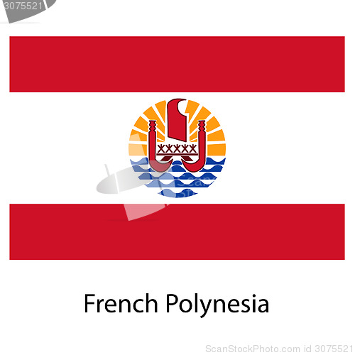 Image of Flag  of the country  french polynesia. Vector illustration. 