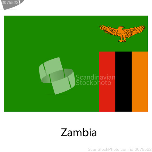 Image of Flag  of the country zambia. Vector illustration. 