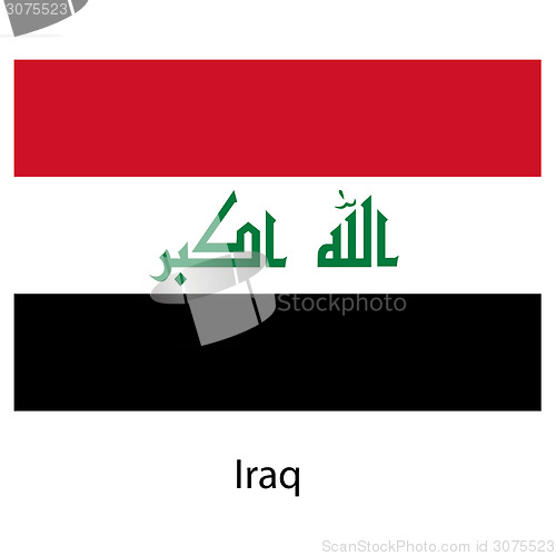 Image of Flag  of the country  iraq. Vector illustration. 