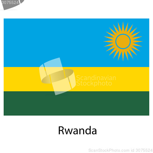 Image of Flag  of the country  rwanda. Vector illustration. 