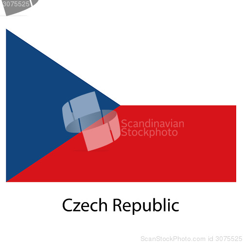 Image of Flag  of the country  czech republic. Vector illustration. 