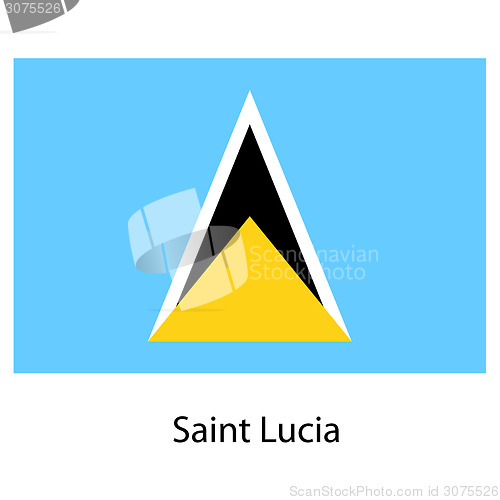 Image of Flag  of the country  saint lucia. Vector illustration. 