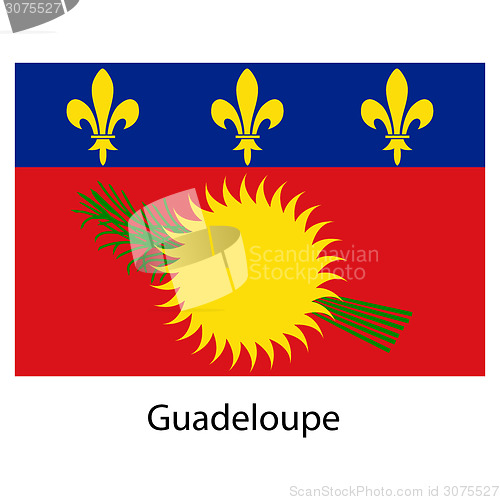 Image of Flag  of the country guadeloupe. Vector illustration. 