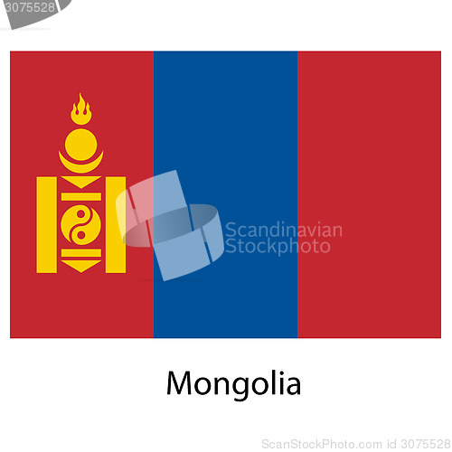 Image of Flag  of the country  mongolia. Vector illustration. 