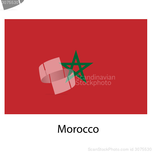 Image of Flag  of the country  morocco. Vector illustration. 