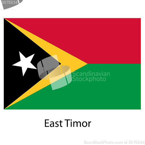 Image of Flag  of the country  east timor. Vector illustration. 