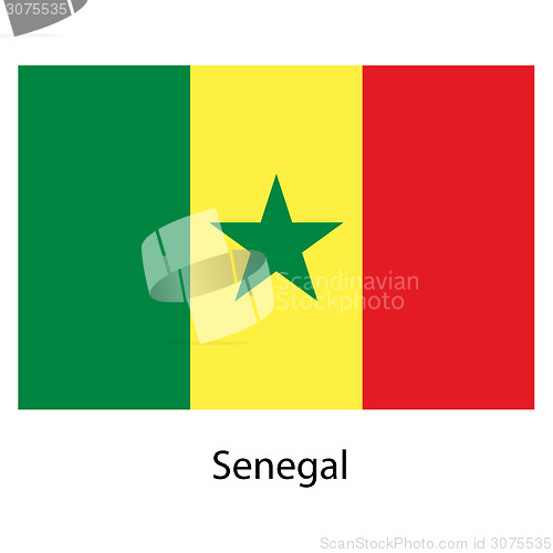Image of Flag  of the country Senegal. Vector illustration. 