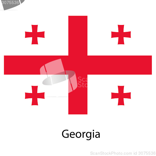 Image of Flag  of the country  georgia. Vector illustration. 