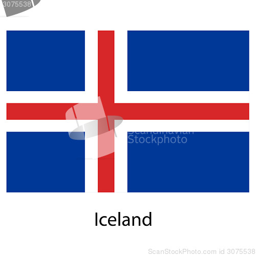 Image of Flag  of the country  iceland. Vector illustration. 