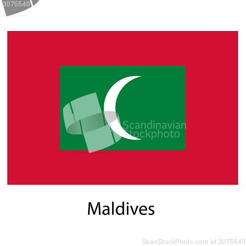 Image of Flag  of the country  maldives. Vector illustration. 