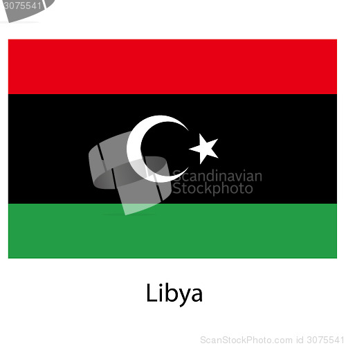 Image of Flag  of the country  libya. Vector illustration. 