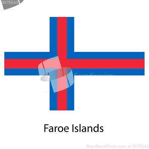 Image of Flag  of the country  faroe islands. Vector illustration. 