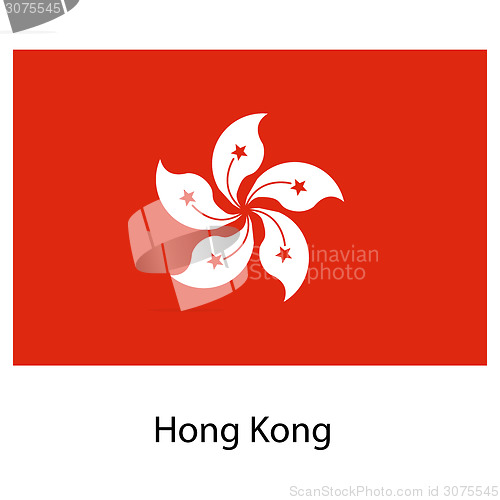 Image of Flag  of the country hong kong. Vector illustration. 