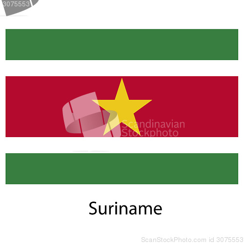 Image of Flag  of the country  suriname. Vector illustration. 