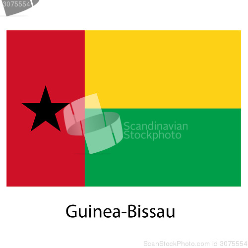 Image of Flag  of the country  guinea bissau. Vector illustration. 