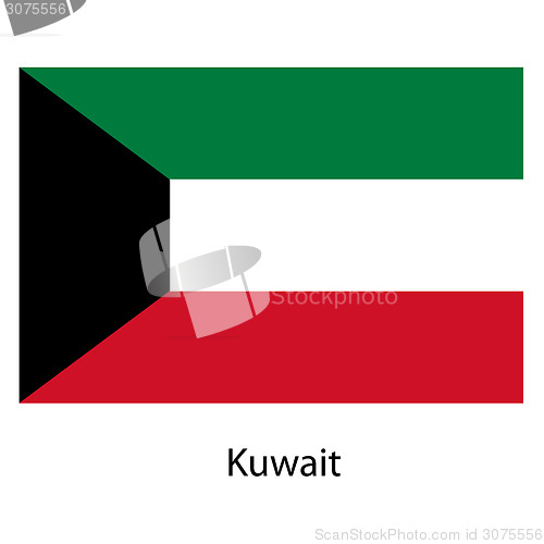 Image of Flag  of the country  kuwait. Vector illustration. 