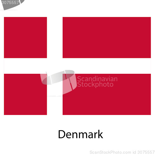 Image of Flag  of the country  denmark. Vector illustration. 