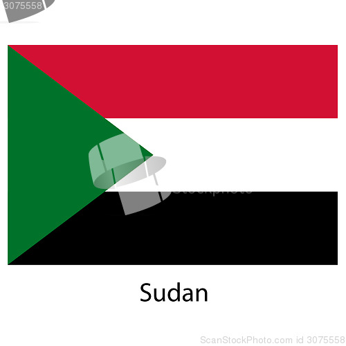 Image of Flag  of the country  sudan. Vector illustration. 