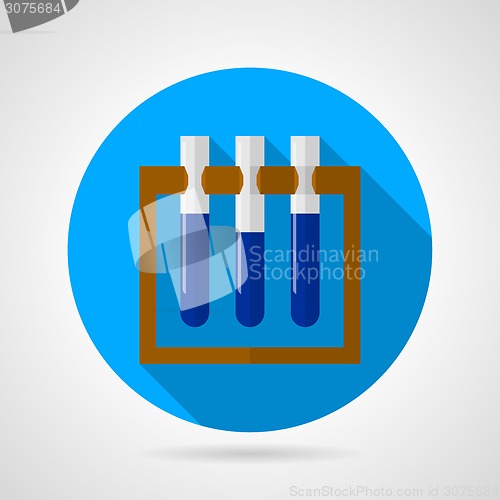 Image of Test tubes on stand flat vector icon