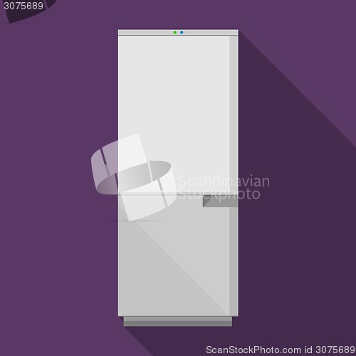 Image of Flat vector icon for gray refrigerator