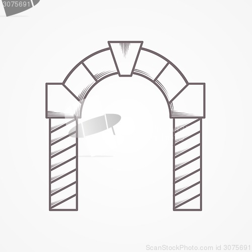 Image of Flat line round  arch vector icon