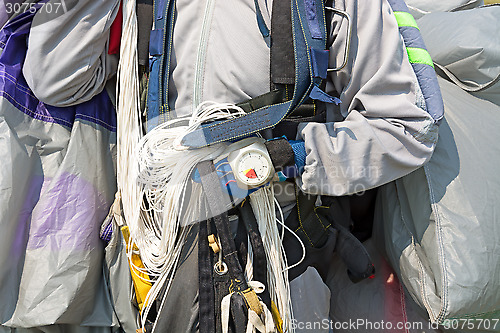 Image of Skydiver with an open parachute.