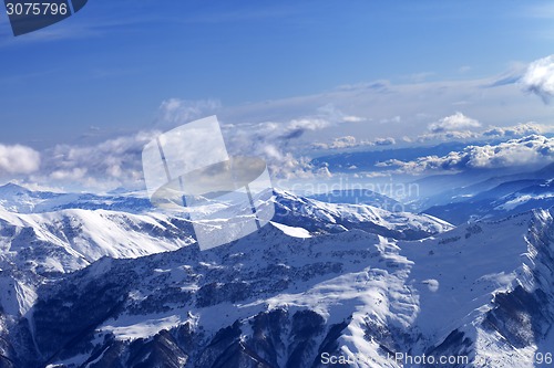 Image of Sunlight snowy mountains