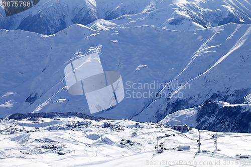 Image of Top view on ski resort