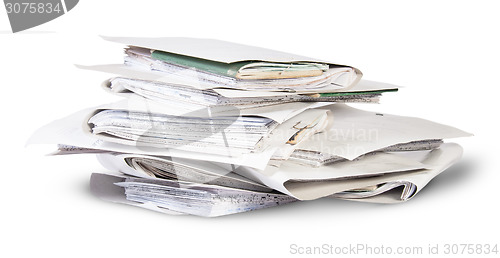 Image of Pile of files in chaotic order rotated