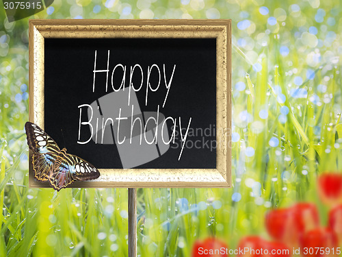 Image of Chalkboard with text Happy Birthday