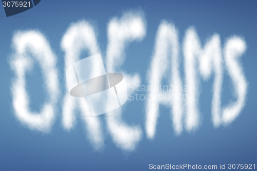 Image of clouds with text DREAMS