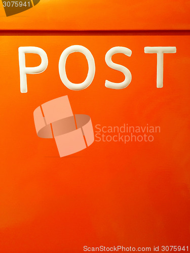 Image of Metal orange mailbox