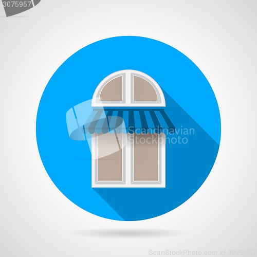 Image of Flat vector icon for arch window with awning