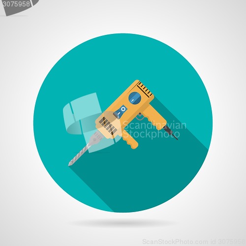 Image of Yellow drill flat vector icon