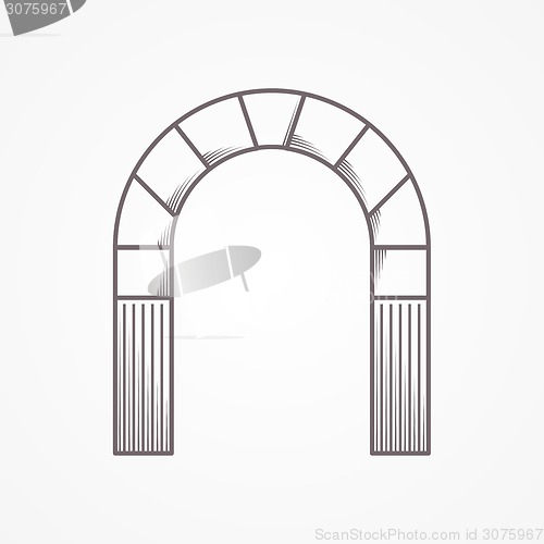 Image of Flat line design round arch