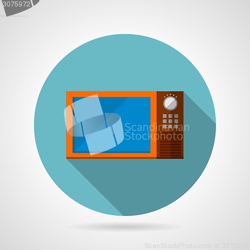 Image of Modern microwave oven flat vector icon