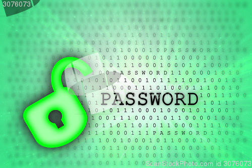 Image of Abstract background, binary code and lock icon