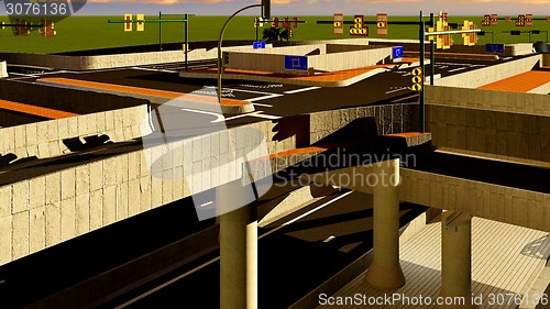 Image of Under the highway. Urban scene 